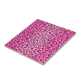 Snyggt Rosa Leopard Skriv ut Kakelplatta
