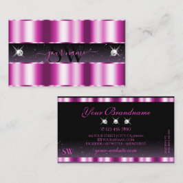Snyggt Rosa Lila Black Gnistra Jewels Monogram Visitkort