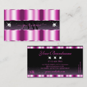 Snyggt Rosa Lila Black Gnistra Jewels Monogram Visitkort