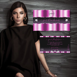 Snyggt Rosa Lila Black Gnistra judar med Logotyp Visitkort
