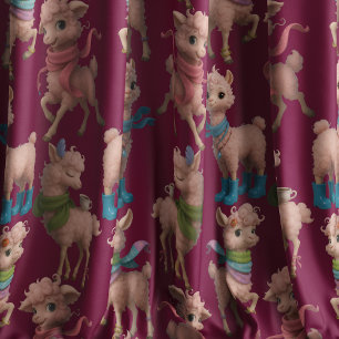 Snyggt Rosa Llamas Tyg