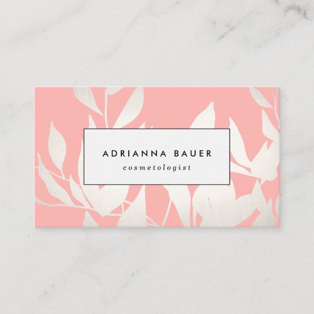 Snyggt  Rosa Löv Mönster Beauty Spa Visitkort (Framsida)