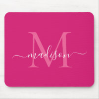 Snyggt Rosa Magenta Vit monogramskript Modern