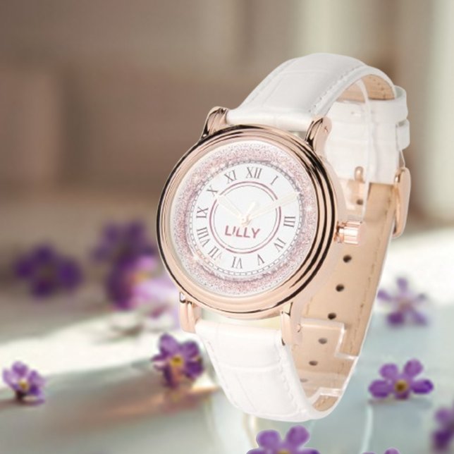 Snyggt Rosa Mandela Girly Monogram Namn Armbandsur (Skapare uppladdad)