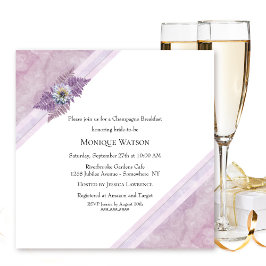 Snyggt Rosa Marble Champagne Breakfast Inbjudningar