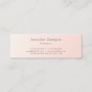 Snyggt Rosa Modern minimalistisk design enkel Mini Visitkort