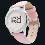 Snyggt Rosa Modern Script Girls Monogram Initial Armbandsur<br><div class="desc">Snyggt Rosa Modern Script Girls Monogram Initial Watch Behålla time i stil med vår anpassningsbar monogramklocka, designad för dem som uppskattar en blandning av elegans och praktik. Med ett elegant, modernt monogram på rosa ger den här klockan en personlig beröring till din dagliga bära samtidigt som du förblir punktlig. Vatten...</div>