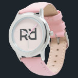 Snyggt Rosa Modern Script Girls Monogram Initial Armbandsur<br><div class="desc">Snyggt Rosa Modern Script Girls Monogram Initial Watch Behålla time i stil med vår anpassningsbar monogramklocka, designad för dem som uppskattar en blandning av elegans och praktik. Med ett elegant, modernt monogram på rosa ger den här klockan en personlig beröring till din dagliga bära samtidigt som du förblir punktlig. Vatten...</div>