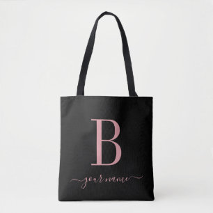 Snyggt Rosa Monogram - enkel, modern, minimalistis Tygkasse