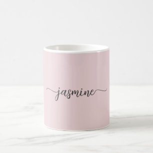Snyggt Rosa Monogram Namn Namnteckning kaffe Kaffemugg