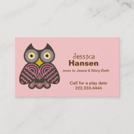Snyggt Rosa och Brown Uggla Mamma Card