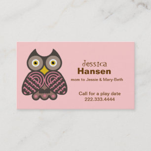Snyggt Rosa och Brown Uggla Mamma Card