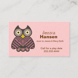 Snyggt Rosa och Brown Uggla Mamma Card