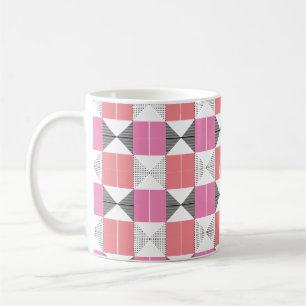 Snyggt Rosa och svart geometriskt mönster Kaffemugg