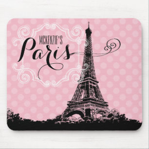 Snyggt Rosa Paris Eiffel Torn Add Namn Musmatta