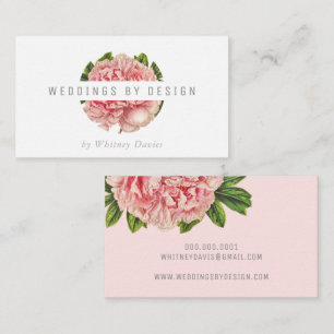 SNYGGT ROSA PEONY LOGOTYP modern blommigt-blomma Visitkort