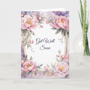 Snyggt Rosa Peony Oval Ram kommer bra Kort