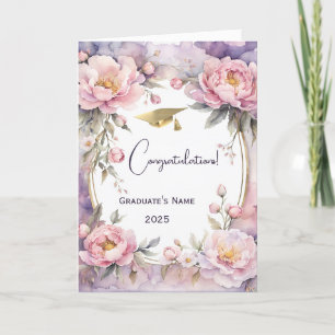 Snyggt Rosa Peony Oval Ram Studenten Kort