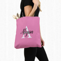 Snyggt Rosa Personlig Monogram Tote Bag