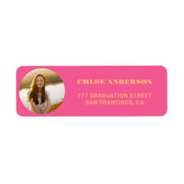 Snyggt Rosa Photo Studenten Returadress Returadress Etikett