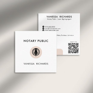 Snyggt Rosa QR Kod Minimal Marknadsföring Notär pe Fyrkantigt Visitkort