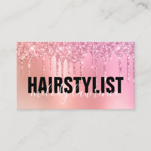 Snyggt rosa ros guld glitter borrar frisylista visitkort