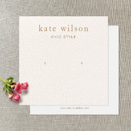 Snyggt  Rosa Stud Earring Visning Card Fyrkantigt Visitkort