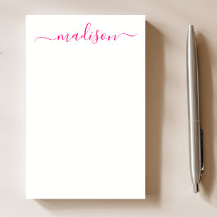 Snyggt Rosa Typography Script Teacher Namn Post-it Block