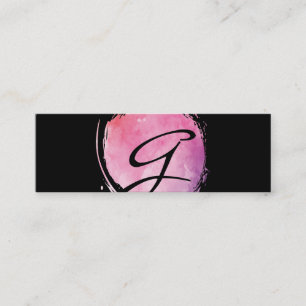 Snyggt Rosa Vatten Monogram Finare Mini Visitkort