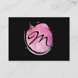 Snyggt Rosa Vatten Monogram Finare Visitkort