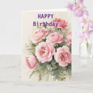 Snyggt Rosa Winter Birthday Card Kort