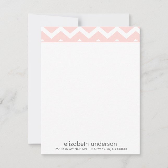 Snyggt Rosa Zig Zag Chevron Mönster Note Cards Inbjudningar (Framsida)