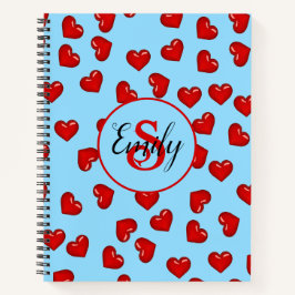 snyggt Rött hjärta mönster på akvblått