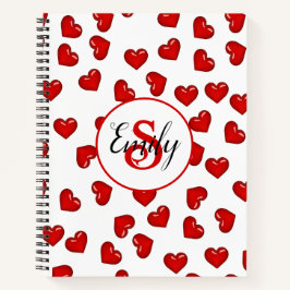 snyggt Rött hjärta mönster på vitt