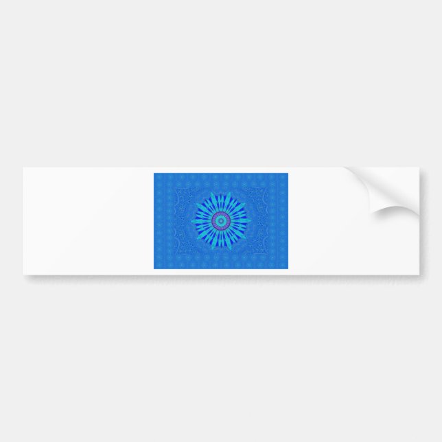 Snyggt Royal Blue Mandala Art Print Bildekal (Framsidan)