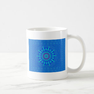 Snyggt Royal Blue Mandala Art Print Kaffemugg