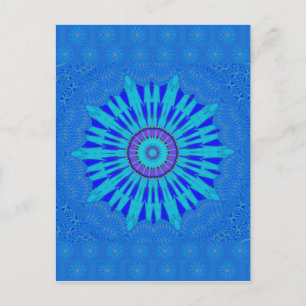 Snyggt Royal Blue Mandala Art Print Vykort