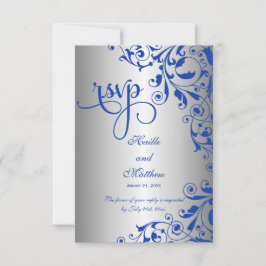 Snyggt Royal Blue och Silver Swirls OSA