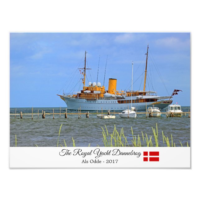 Snyggt Royalet Yacht Dannebrog Photo Print! Fototryck (Framsidan)