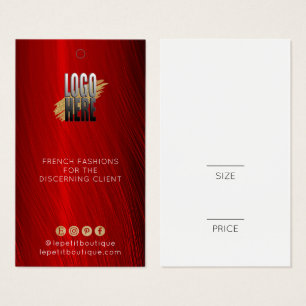 Snyggt Ruby Red Clothing Pris märkre med logotyp Visitkort