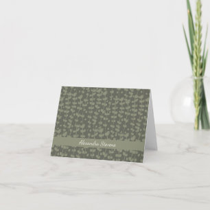 Snyggt Rustic Botanical Sage Grönt Personlig Tack Kort