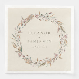 Snyggt Rustic Earthy Botanical Personligt bröllp Pappersservett