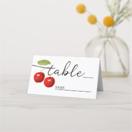 Snyggt Rustic Red Cherries Bohermian Bröllop Placeringskort