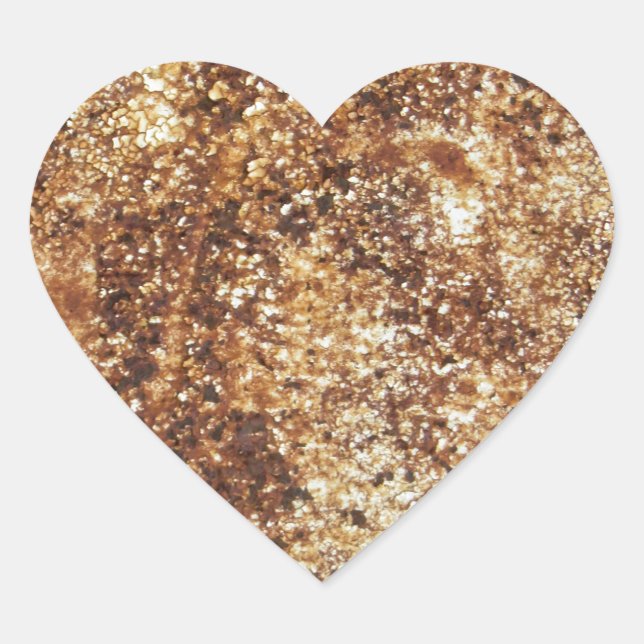 Snyggt Rustic Struktur Hjärtformat Klistermärke (Framsida)