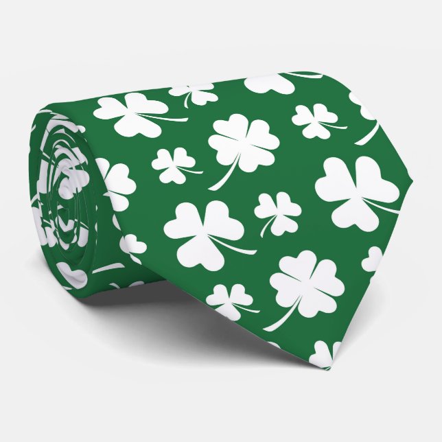 Snyggt rutformat fyrklöver shamrock-mönster  slips (Rullad)