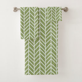 Snyggt Sage Grönt Boho Herringbone Mönster