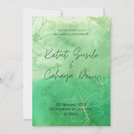 Snyggt Sage Grönt Elegant bröllop Inbjudan
