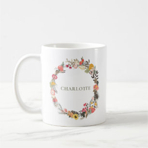 Snyggt Sage Hösthöstens Blommigt Utandning Monogra Kaffemugg