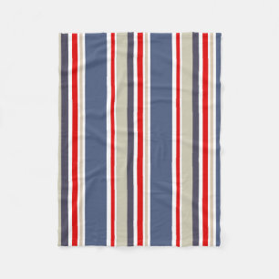 Snyggt Sailor Stripe Rött vitt blått Grått Beige Fleecefilt