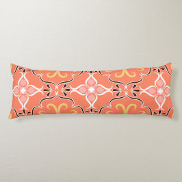 Snyggt Salmon Peach Rosa Blommigt Abstract Design Kroppskudde